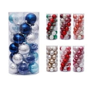 CHGBMOK 30pcs Christmas Balls 6cm for Xmas Tree Blue Christmas Balls Plastic Ornaments Decorations Home Pendants